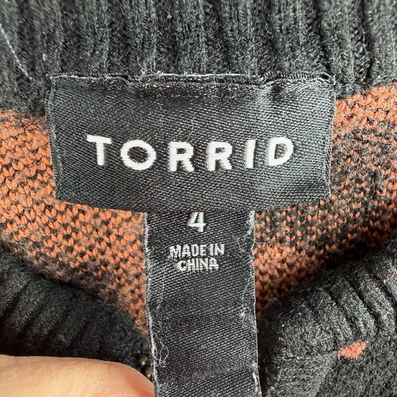 Torrid Plus 4X 4 Cardigan Zip Up Bomber Sweater Leopard Animal Print Heavy Knit - Picture 7 of 15